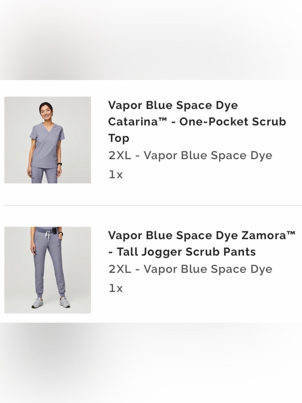 Figs women’s Vapor Blue Space Dye Scrub Set